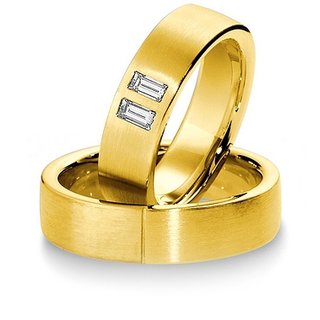 Breuning - Eheringe einfarbig Gelbgold mit Diamant - 48/03250,48/03251