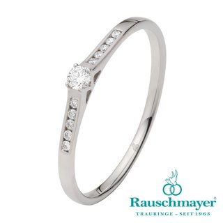 Rauschmayer - Brillantring Verlobungsring Antragsring 375 Weißgold mit 11 Brillanten zus. 0,100ct. Ringweite 51- 51-00032