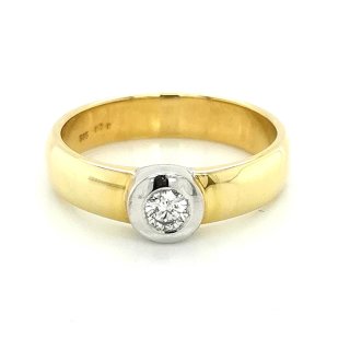 Verlobungsring Antragsring Echt Weiß Gold 585 Solitär Ring Brillant 0,20 ct w/si 